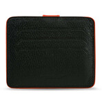 Men's Genuine Real Leather Wallet Card Holder Floater Patterned // Black Red