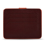 Men's Genuine Real Leather Wallet Card Holder Floater Patterned // Burgundy Orange