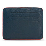 Men's Genuine Real Leather Wallet Card Holder Floater Patterned // Navy Blue Claret Red