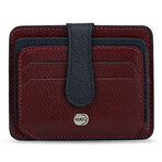 Men's Genuine Real Leather Wallet Card Holder Floater Patterned // Claret Red Navy Blue