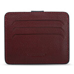 Men's Genuine Real Leather Wallet Card Holder Floater Patterned // Claret Red Navy Blue