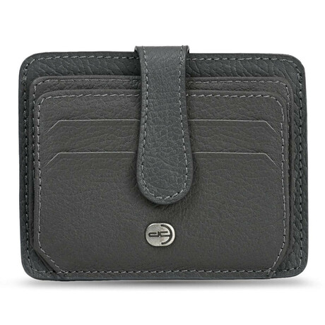 Men's Genuine Real Leather Wallet Card Holder Floater Patterned // Gray