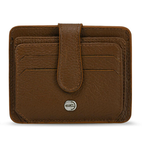 Men's Genuine Real Leather Wallet Card Holder Floater Patterned // Light Brown Light Brown