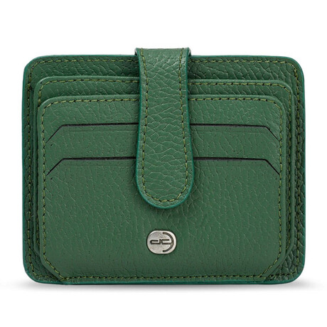 Men's Genuine Real Leather Wallet Card Holder Floater Patterned // Green Green