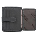 Men's Genuine Real Leather Wallet Card Holder Floater Patterned // Gray