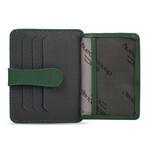 Men's Genuine Real Leather Wallet Card Holder Floater Patterned // Gray Green