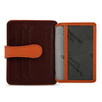 Men's Genuine Real Leather Wallet Card Holder Floater Patterned // Burgundy Orange