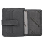 Men's Genuine Real Leather Wallet Card Holder Floater Patterned // Gray