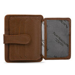 Men's Genuine Real Leather Wallet Card Holder Floater Patterned // Light Brown Light Brown