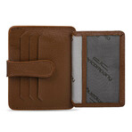 Men's Genuine Real Leather Wallet Card Holder Floater Patterned // Light Brown Light Brown