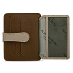 Men's Genuine Real Leather Wallet Card Holder Floater Patterned // Brown Beige