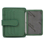 Men's Genuine Real Leather Wallet Card Holder Floater Patterned // Green Green