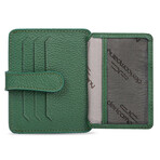 Men's Genuine Real Leather Wallet Card Holder Floater Patterned // Green Green