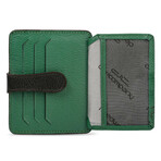 Men's Genuine Real Leather Wallet Card Holder Floater Patterned // Green Brown