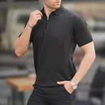 Zip Up Solid Polo // Black (M)