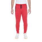 Set of 3 // Fleece Zipper Pockets Joggers // Black + Navy + Red (M)