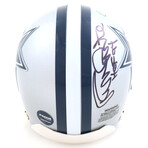 Bob Lilly & Randy White Cowboys Mini Helmet Inscribed "HOF 80" & "HOF 94", Randy White Jersey Inscribed "HOF 94" + Bob Lilly Jersey Inscribed "HOF '80" // Signed