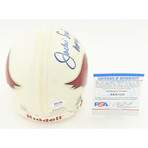 Jim Hart Jersey, Jim Hart Cardinals Mini Helmet Inscribed "4X Pro Bowl"  + Jackie Smith Cardinals Mini Helmet Inscribed "HOF 94" // Signed