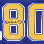 Kellen Winslow Jersey Inscribed "HOF 95" + Kellen Winslow  Chargers Flash Alternate Speed Mini Helmet Inscribed "HOF 95" // Signed