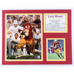 Sonny Jurgensen Redskins Jersey Inscribed "HOF 83", Larry Brown Redskins Jersey Inscribed "1972 NFL MVP" + Larry Brown Redskins Custom Matted Photo Display // Signed