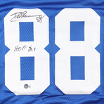 Drew Pearson Jersey Inscribed "HOF 21" + Tony Hill Cowboys Speed Mini Helmet // Signed