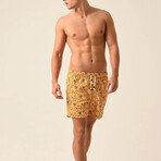 Regular Fit Swim Shorts Bob's Burgers Print // Mustard (L)