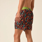 Regular Fit Swim Shorts Letters Print // Multicolor (M)