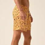 Regular Fit Swim Shorts Bob's Burgers Print // Mustard (S)