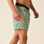 Regular Fit Swim Shorts Bananas Print // Mint + Black (2XL)