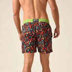 Regular Fit Swim Shorts Letters Print // Multicolor (2XL)