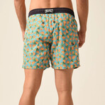 Regular Fit Swim Shorts Bananas Print // Mint + Black (2XL)