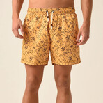 Regular Fit Swim Shorts Bob's Burgers Print // Mustard (XL)