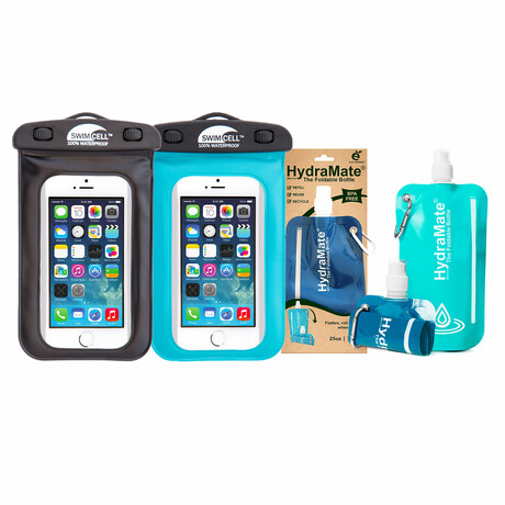 Standard Waterproof Phone Cases// Set of 2 + HydraMate Water Bottles // Set of  2