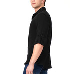 Textured Button Up Shirt // Black (S)