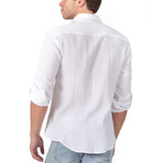 Textured Button Up Shirt // White (S)