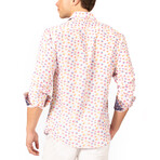 Paisley Cuff's & Plaket Detail Button Up Shirt // Multicolor + Navy (2XL)