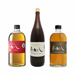 AKASHI UME PLUM WHISKY 750 ML + AKASHI SINGLE MALT 750 ML + AKASHI WHISKY 1.8L // 3 bottle whiskey set