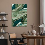 Olive Green Marble Agate Gold Glitter Glam I Print on Acrylic Glass by Anita's & Bella's Art (16"H x 24"W x 0.25"D)