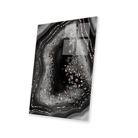 Agate Rose Gold Glitter Glam Night I Print on Acrylic Glass by Anita's & Bella's Art (16"H x 24"W x 0.25"D)