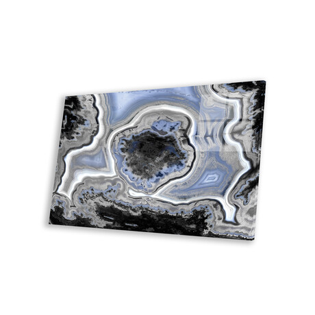 Steel Blue Agate Print on Acrylic Glass by Danielle Carson (24"H x 16"W x 0.25"D)