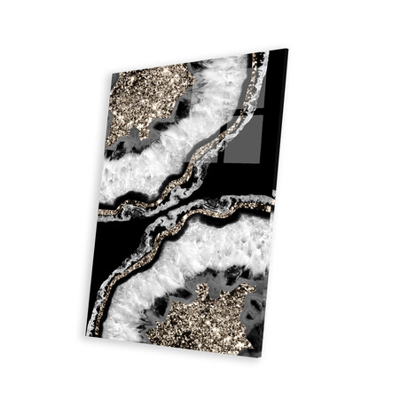 Yin Yang Agate Glitter Glam XIII Print on Acrylic Glass by Anita's & Bella's Art (16"H x 24"W x 0.25"D)