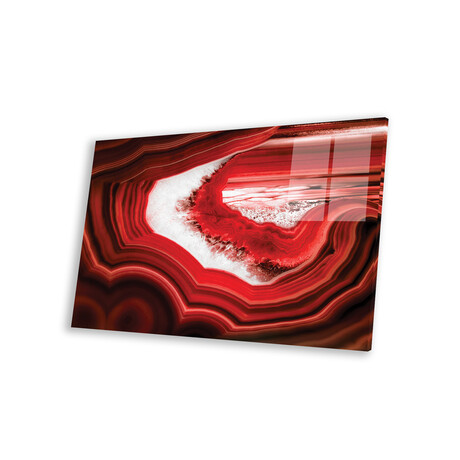 Slice Of Red Agate Print on Acrylic Glass by Philippe Hugonnard (24"H x 16"W x 0.25"D)