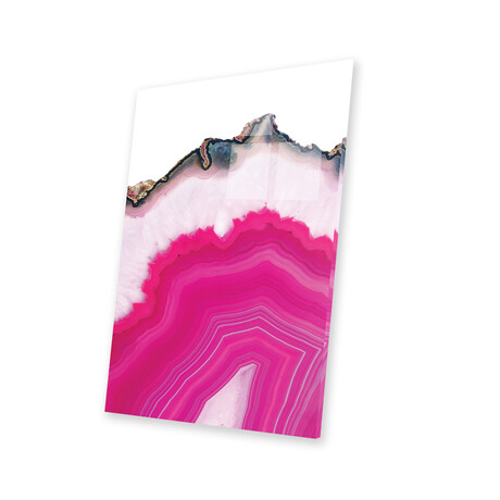 Pink Agate Slice Print on Acrylic Glass by Emanuela Carratoni (16"H x 24"W x 0.25"D)