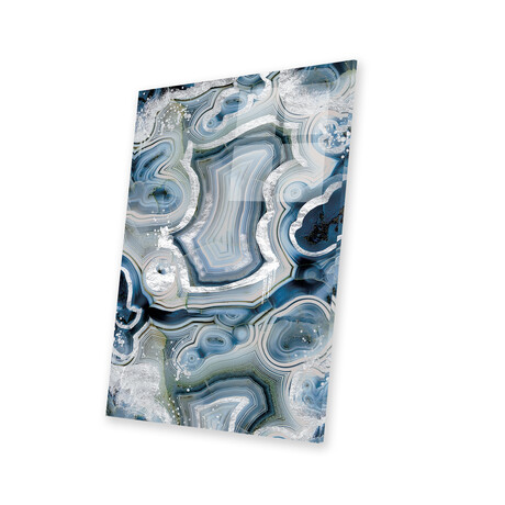 Sterling Sapphire Geode Print on Acrylic Glass by5by5collective (16"H x 24"W x 0.25"D)