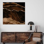 Brown Gold Agate Texture II Print on Acrylic Glass by Aloke Design (24"H x 24"W x 0.25"D)