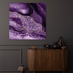 Agate Glitter Ocean Texture III Print on Acrylic Glass by Aloke Design (24"H x 24"W x 0.25"D)