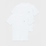 Set of 2 // Crewneck Regular Fit T-Shirts // White (M)