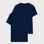 Set of 2 // Crewneck Regular Fit T-Shirts // Navy (M)