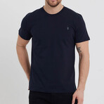 Set of 5 // Crewneck Regular Fit T-Shirts // Black + White + Navy + Burgundy + Olive (M)