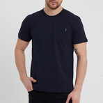 Set of 3 // Crewneck Regular Fit T-Shirts // Navy + Burgundy + Olive (L)